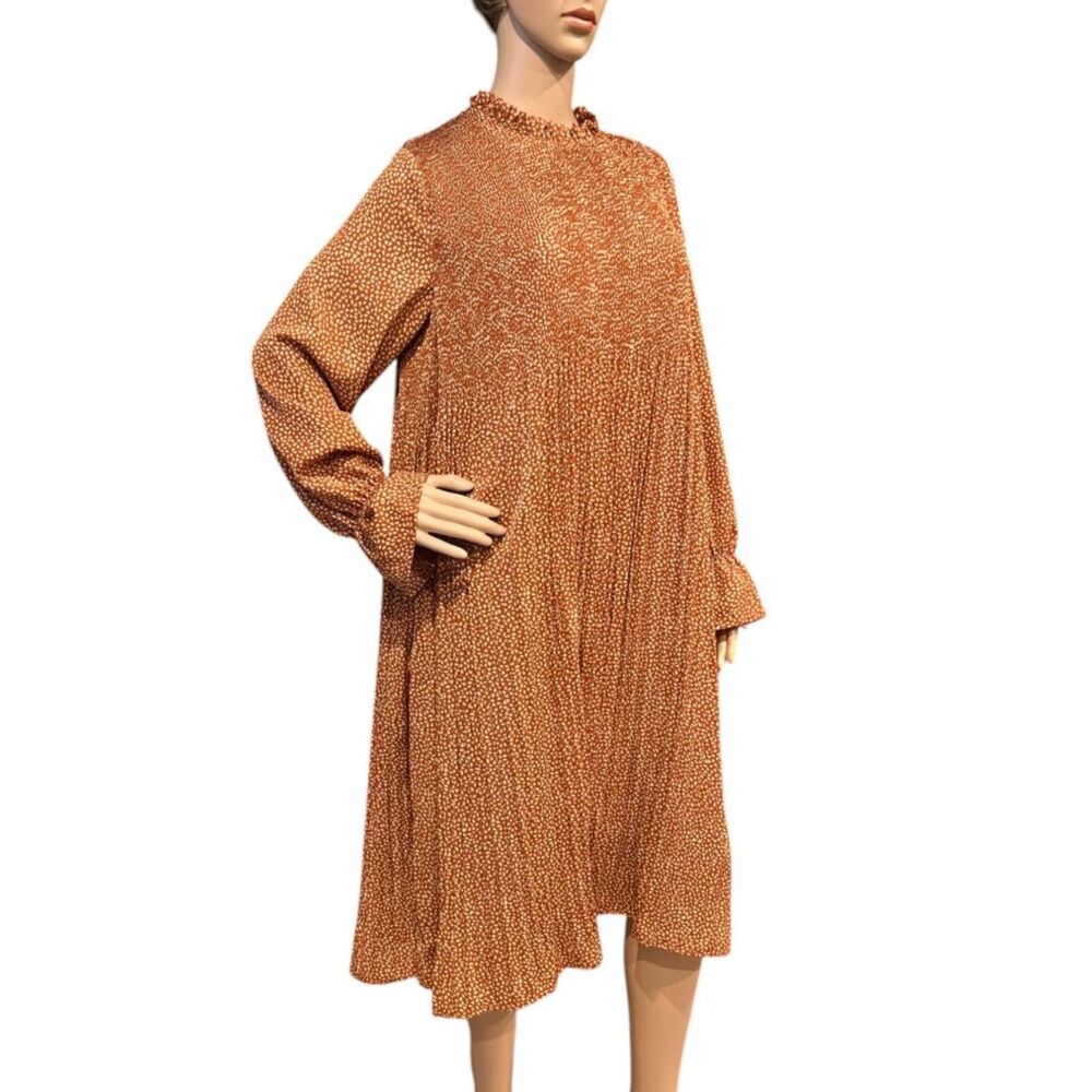 Indie & Co Rust & Cream Color Remi Midi Dress Sz M - image 3